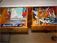 Contents of 2 drawers- pencils, foil, etc.