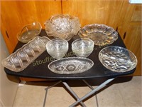 Asstd. glassware- serving bowls, egg plate, etc.