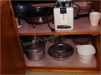 Contents of cabinet- toaster, elect. skillet,