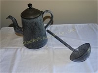 Graniteware ladle & kettle