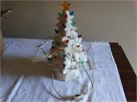 White Ceramic 2 pc. Christmas Tree 11"t