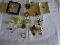Costume jewelry- pins, brooches 1 marked Monet