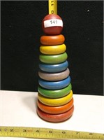 VINTAGE WOODEN STACKING RINGS KID TOY