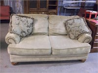 LOVE SEAT WITH SOME WEAR ON CUSHION GOOD SHAPE
