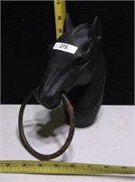 CAST IRON HORSE HEAD TOWEL HOLDER