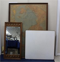 Large World Map, Mirror + Card Table