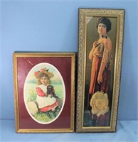 (2) Prints, Edwardian Woman + Child