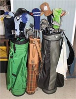 (3) Bags of Golf Clubs