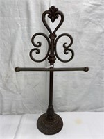 Antique cast iron wreath holder 22” tall, 11”