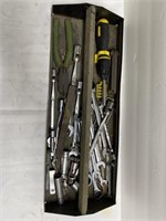 Assorted Tools-Tray, Wrenches, File, and More