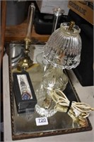 Mirror, Crystal Lamp & Oil Lamps