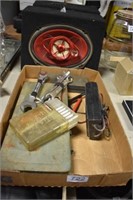 2 Speakers & Box w/ Vintage Tools