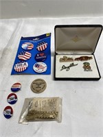 Assorted Lapel Pins and Buttons