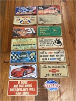 Lot of (13) advertising license plates and