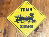 Train Crossing metal sign 12”x 12”