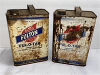 2 Fulton Ful-o-Tar cans
