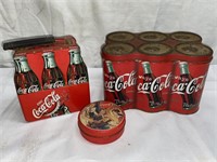 (3) Coca Cola tins