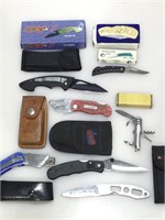 Assorted pocket knives and box cutters some
