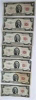 7 Red Seal $2 Bills