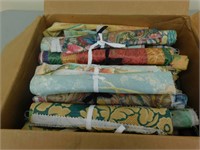 Box Lot of Small Colourful Fabric Pieces