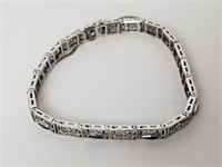 211- 14K White Gold Sapphire/Diamond Bracelet
