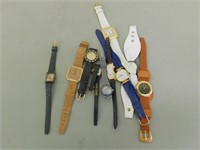 Lot of 10 Different Watches with Leather Straps