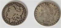 1881 & 1889-O Morgan Silver Dollars