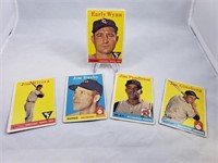 (5) 1958 Topps Baseball Cards