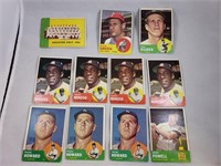 (11) 1963 Topps Baseball Cards