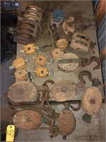 Various size Wood pulleys