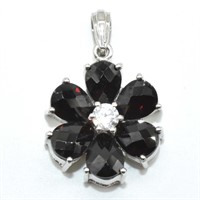 $400 Silver Garnet Cz(6.5ct) Pendant