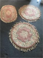 (3) Sculptured Aubusson Floral Carpets