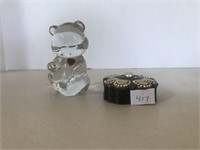 Crystal Bear & Fancy Decorated Magnetic Box