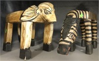 Wood Animals - Elephant Trunk Missing