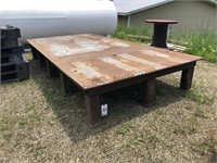 Metal work table 10 ft l x 5 ft w x 16 in high