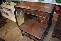 English Oak Dresser, Mirror, Vanity & Bench