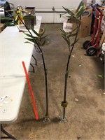 Very tall clear glass vases - with 1 stem each