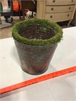 Decorat3ed bucket with planter insert