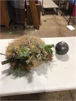 Floral store designed wreath and center ball