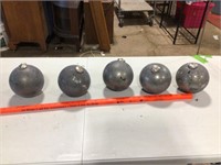 5 large gray dcorative bulbs