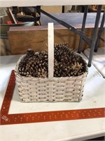 Basket with pinecones