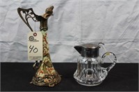 Crystal Coffee Pot and Oil Decanter