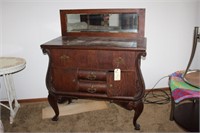 Antique Dresser with Rectangle Mirror