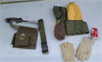 Military  gloves & belt more.