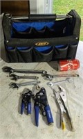 Tool tote with tools.