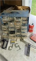 Parts cabinet with hardware  stapler  sliding t