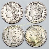 1889O, '90, '91, '91O Morgan Dollars