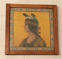 Old Hand-painted Indian Maiden