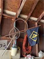 Fish net, Boy Scout flag, cord
