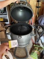 Big steel keg cooker